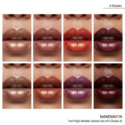 Feel High Metallic Lipstick Set of 6 (Shade A)